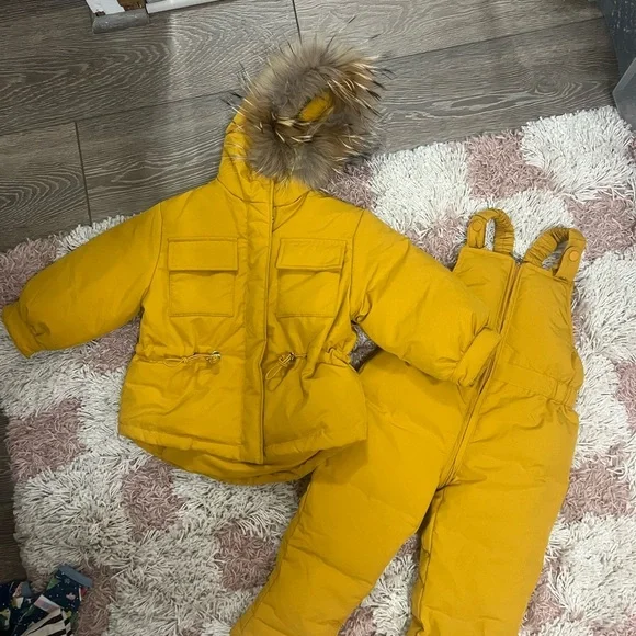 Yellow Winter Children's Snowsuit Set - Picture 2 of 16